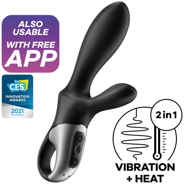 Satisfyer Heat Climax+ -  Anaalivibraattori app:ill&auml;, musta
