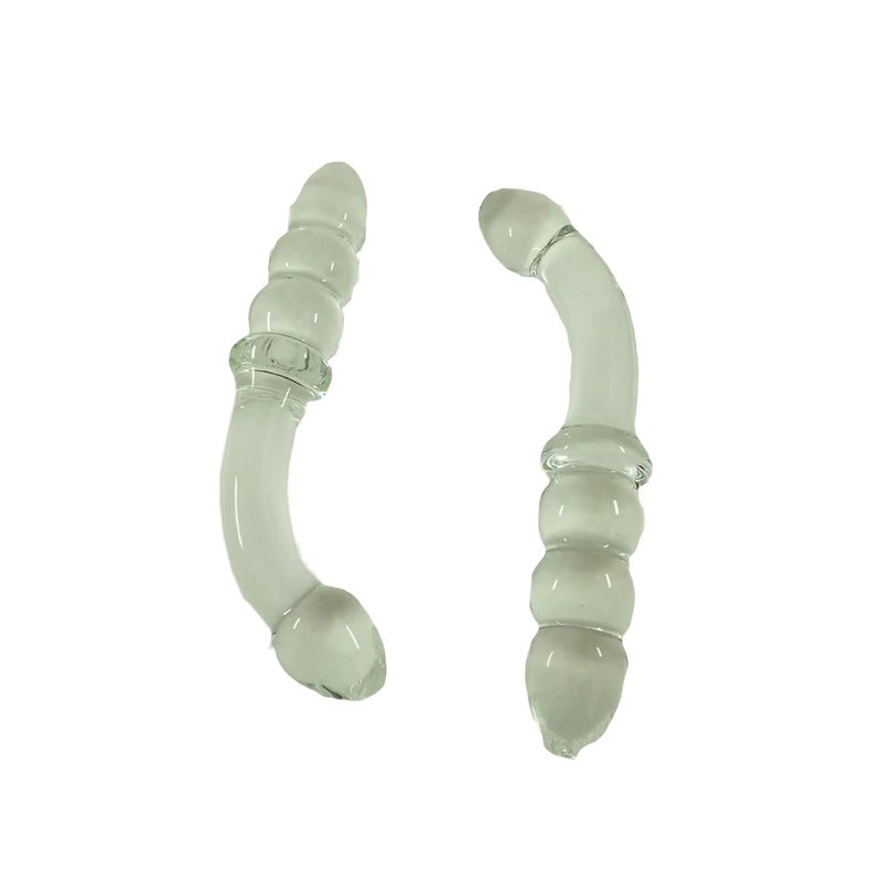 L&auml;pin&auml;kyv&auml; Lasi Dildo - Curvy