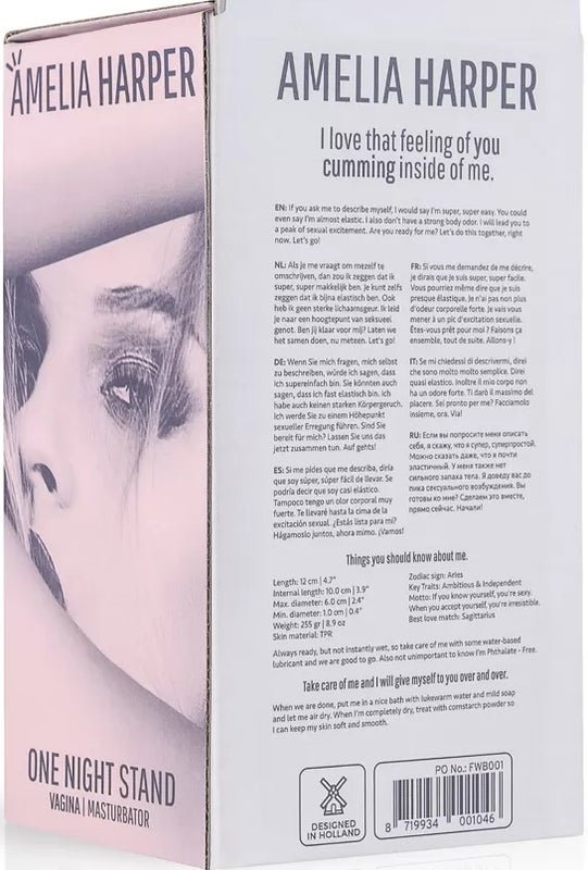 Amelia Harper - Realistisen vaginamasturbaattorin pakkaus.