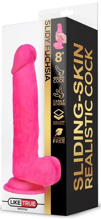 Slidy  20,3cm - Realistisen pinkin dildon pakkaus.