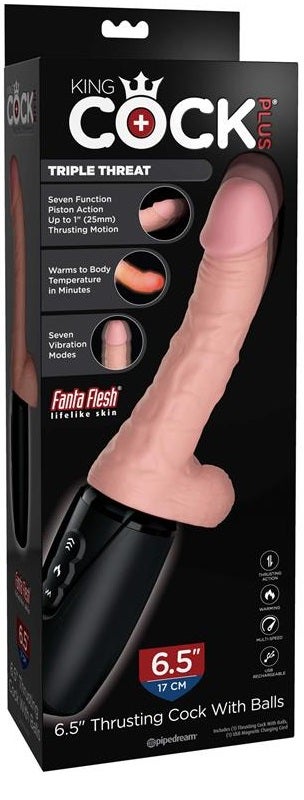 King Cock - Ty&ouml;nt&auml;v&auml; dildo kiveksill&auml; 6.5" 16.6cm