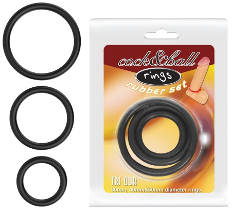 Penisrenkaat 3 kpl:n setti Cock&Ball Baile