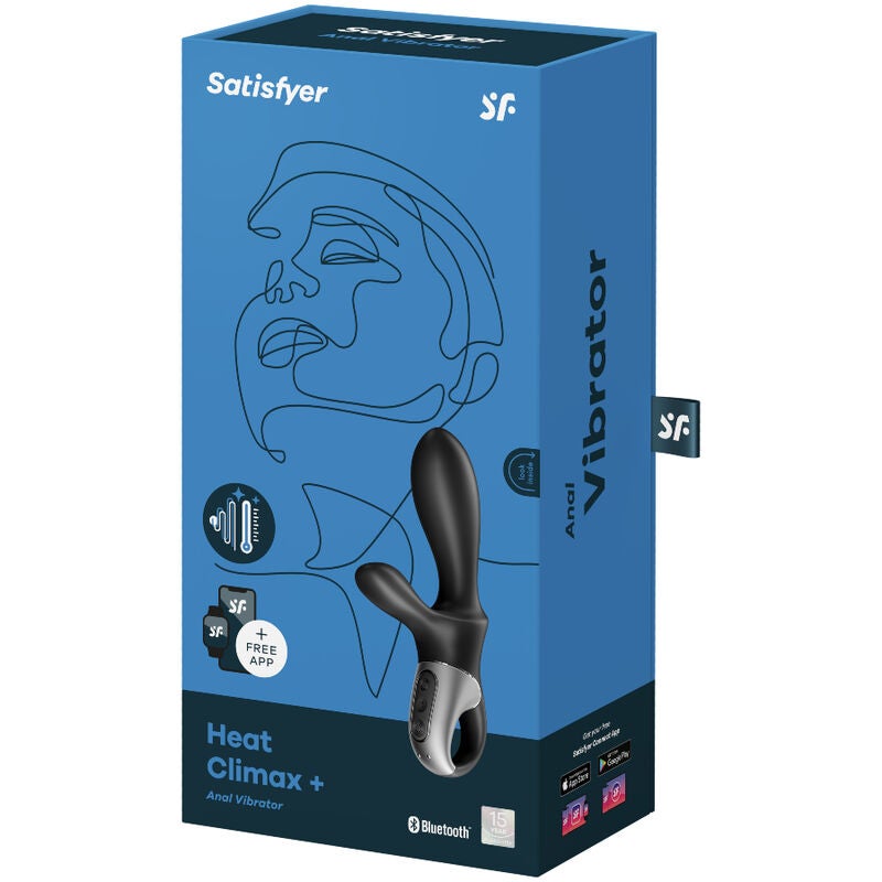 Satisfyer Heat Climax+ -  Anaalivibraattori app:ill&auml;, musta
