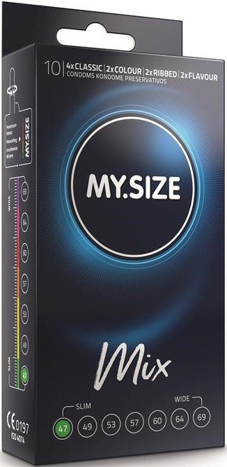 My.Size Mix Size 47 - 10 kpl erilaisia kondomeja.